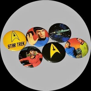 Star Trek Button Pin Set Science Ficton TV